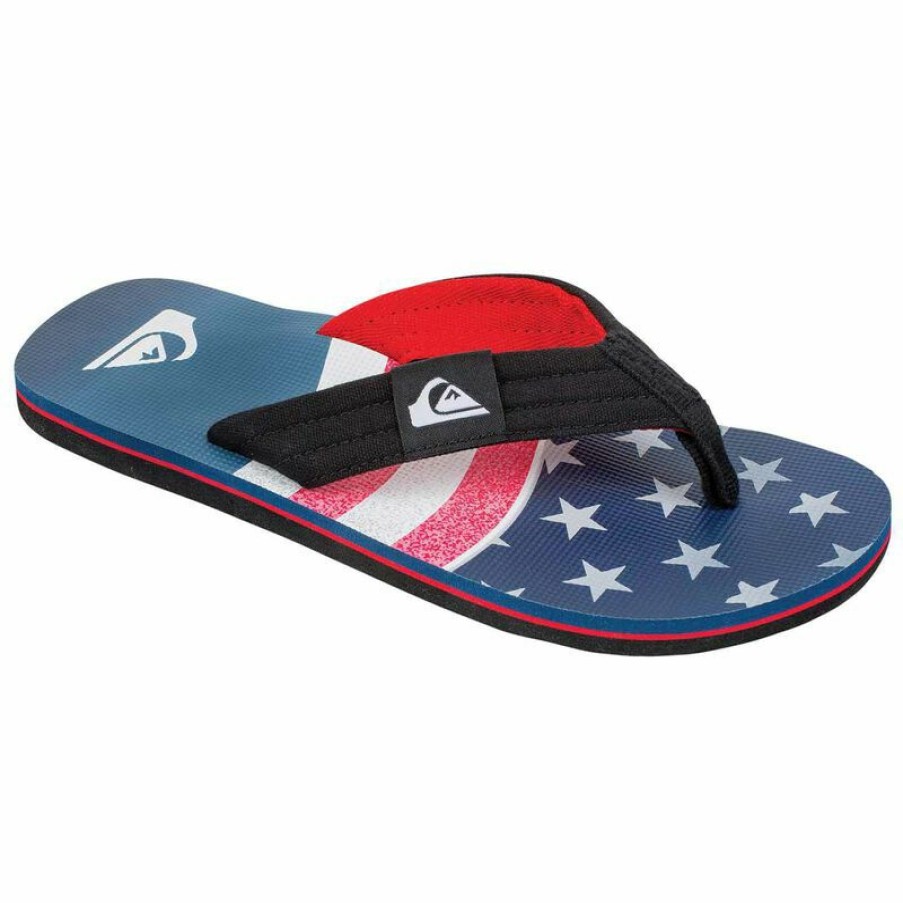 Men'S Shoes * | Quiksilver Men'S Molokai Layback Flip-Flop Sandals Red/White/Blue