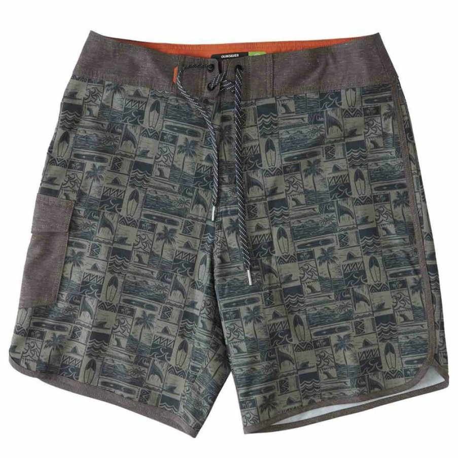 Men'S Swimwear * | Quiksilver Waterman Men'S Four Doors Board Shorts Four Leaf Clover