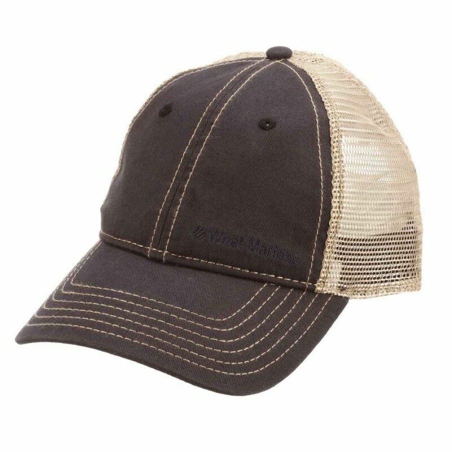 Men'S Accessories * | West Marine Men'S Distressed Trucker Hat Navy