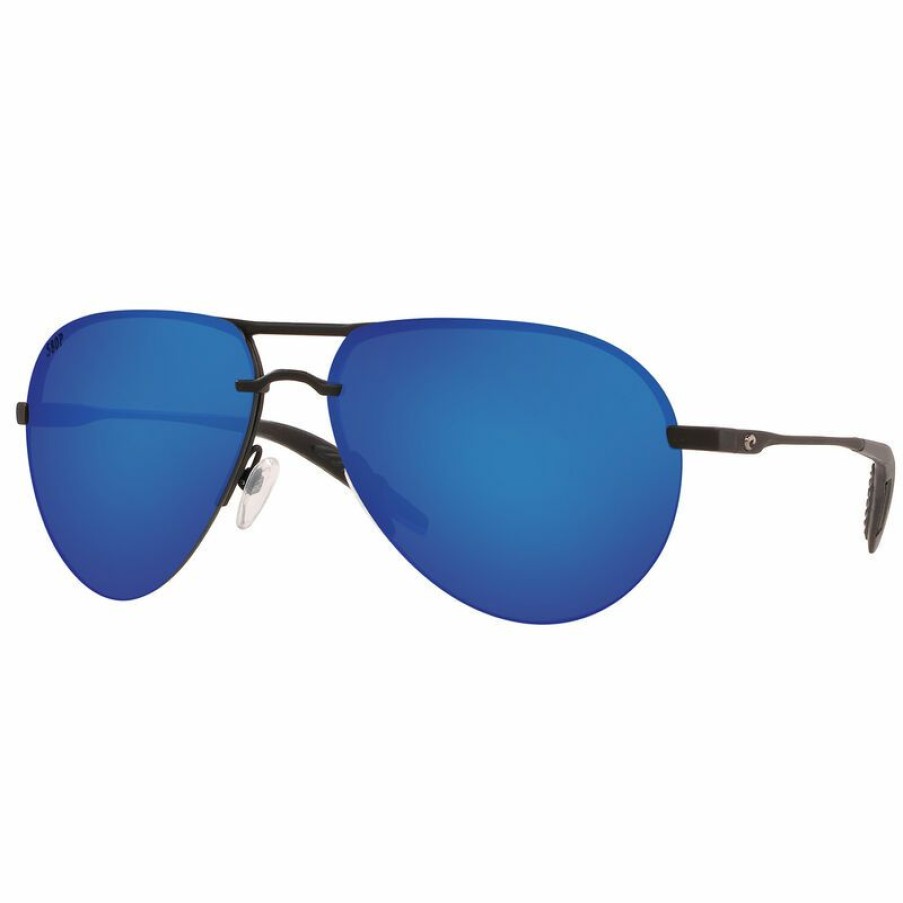 Men'S Accessories * | Costa Helo 580P Polarized Sunglasses Matte Black Frame/Blue Lens