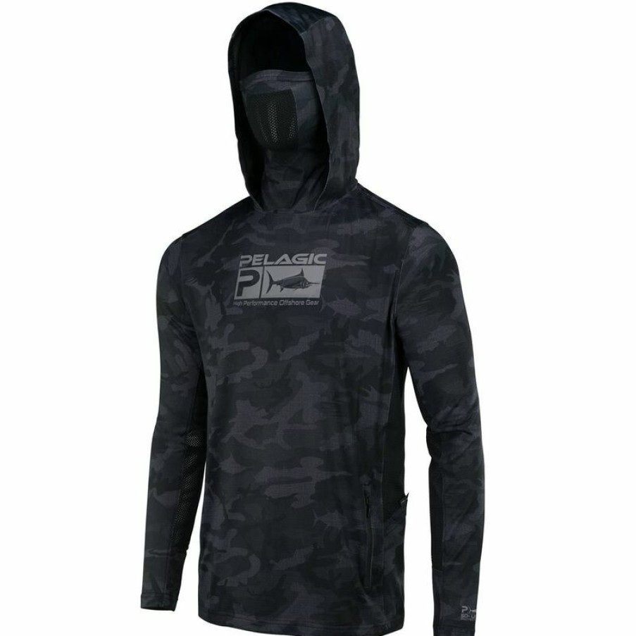 Men'S Shirts * | Pelagic Men'S Exo-Tech Fish Camo Hooded Shirt