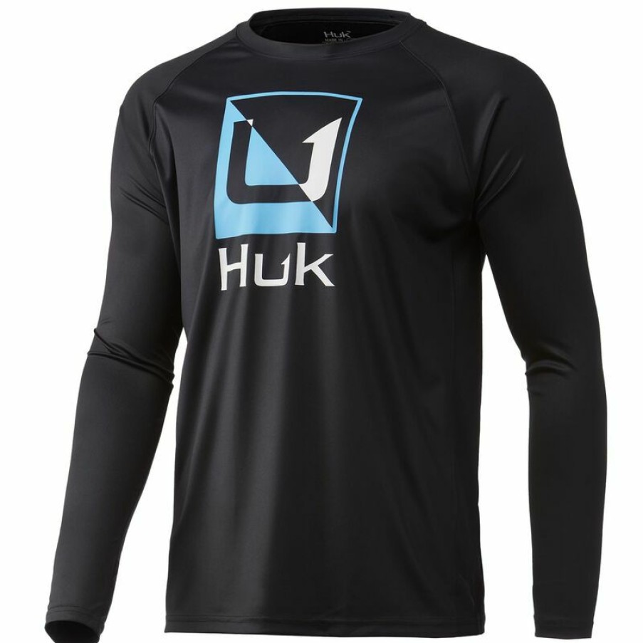 Men'S Shirts * | Huk Men'S Reflection Pursuit Shirt Black