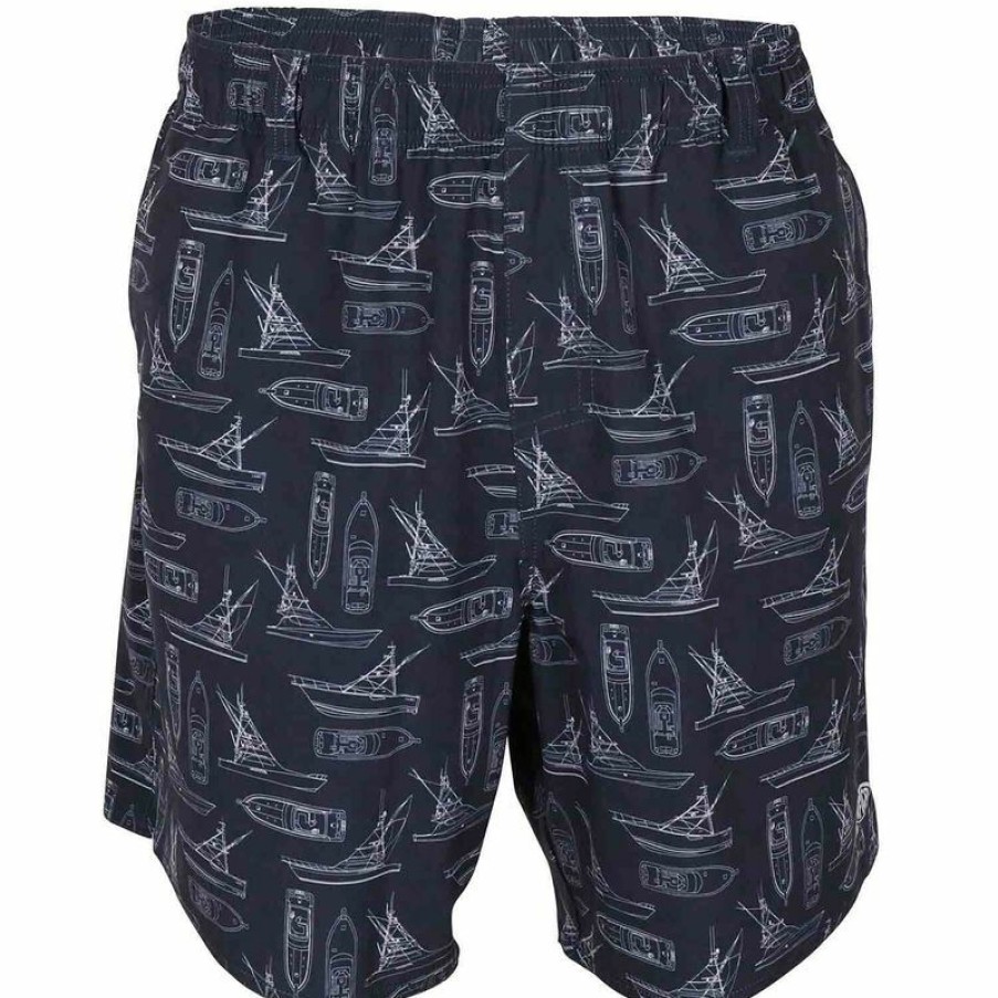 Men'S Swimwear * | Aftco Men'S Captain'S Lounge Swim Trunks Navy