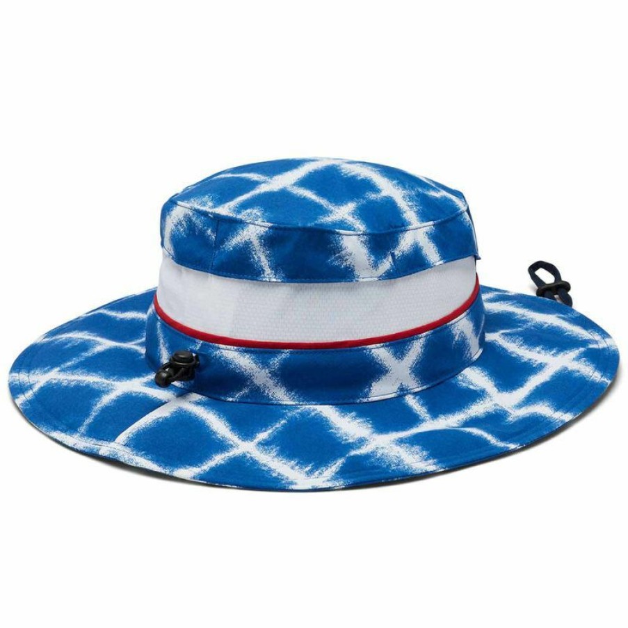 Men'S Accessories * | Columbia Bora Bora Printed Booney Hat Bright Indigo Tie Dye