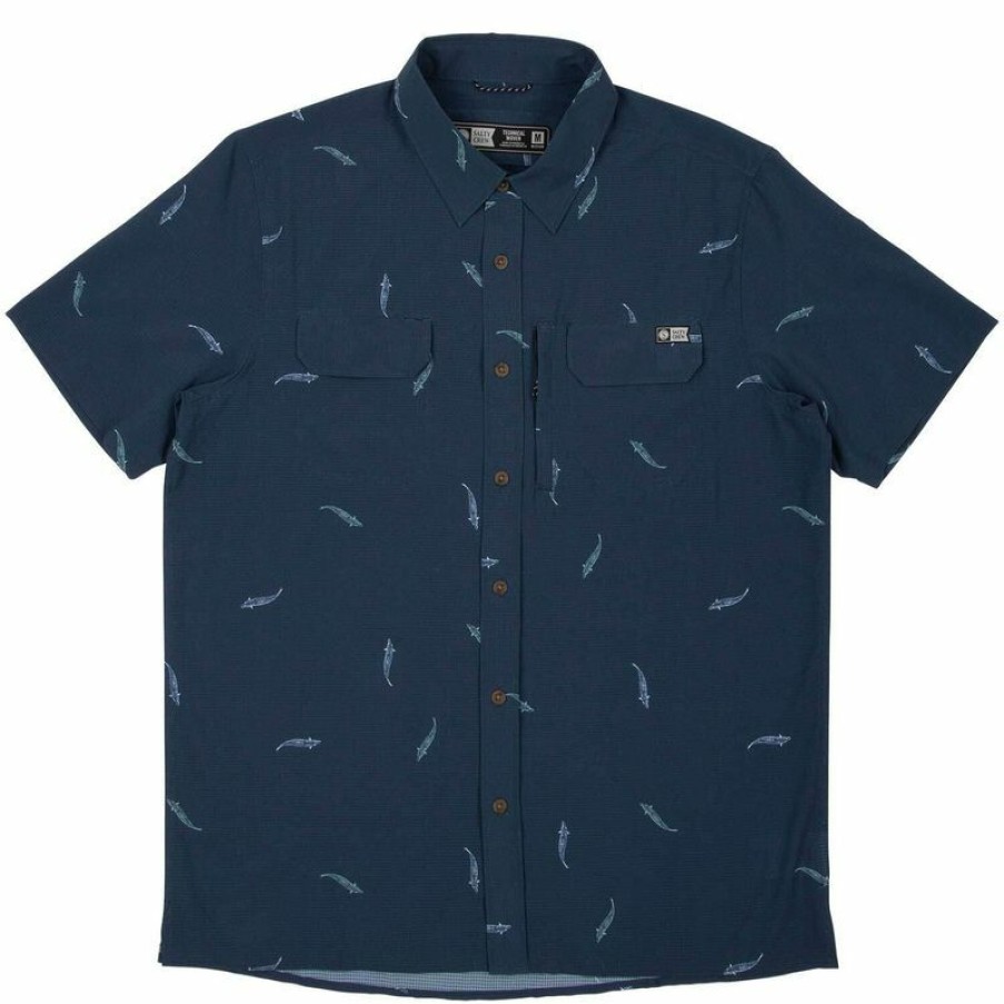 Men'S Shirts * | Salty Crew Men'S Breezer Tech Shirt Navy