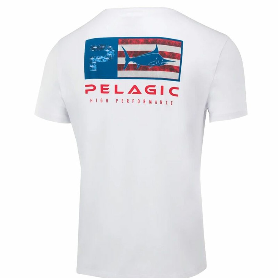 Men'S Shirts * | Pelagic Men'S Americamo Stratos Uv Shirt White