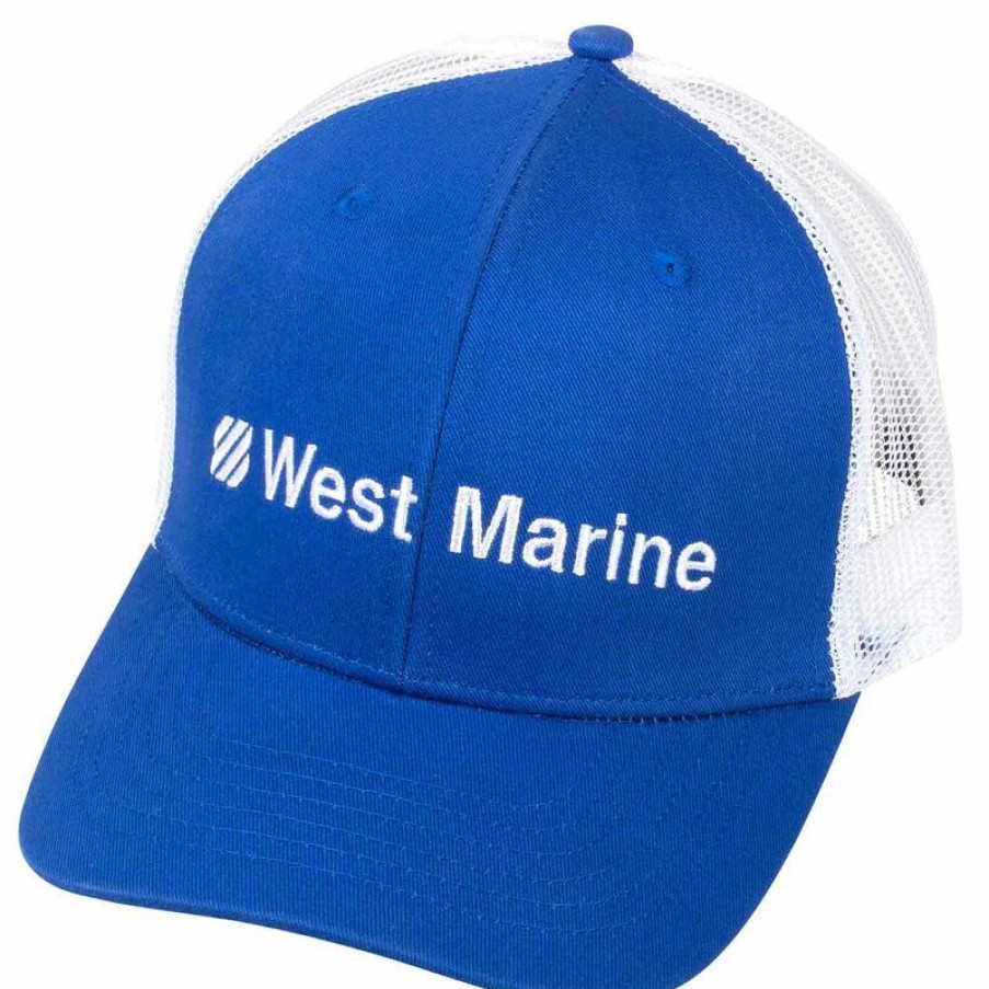 Men'S Accessories * | West Marine Brand Trucker Hat Blue