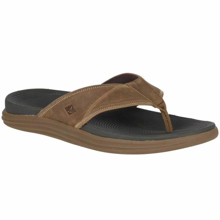 Men'S Shoes * | Sperry Regatta Flip-Flop Sandals Tan/Brown