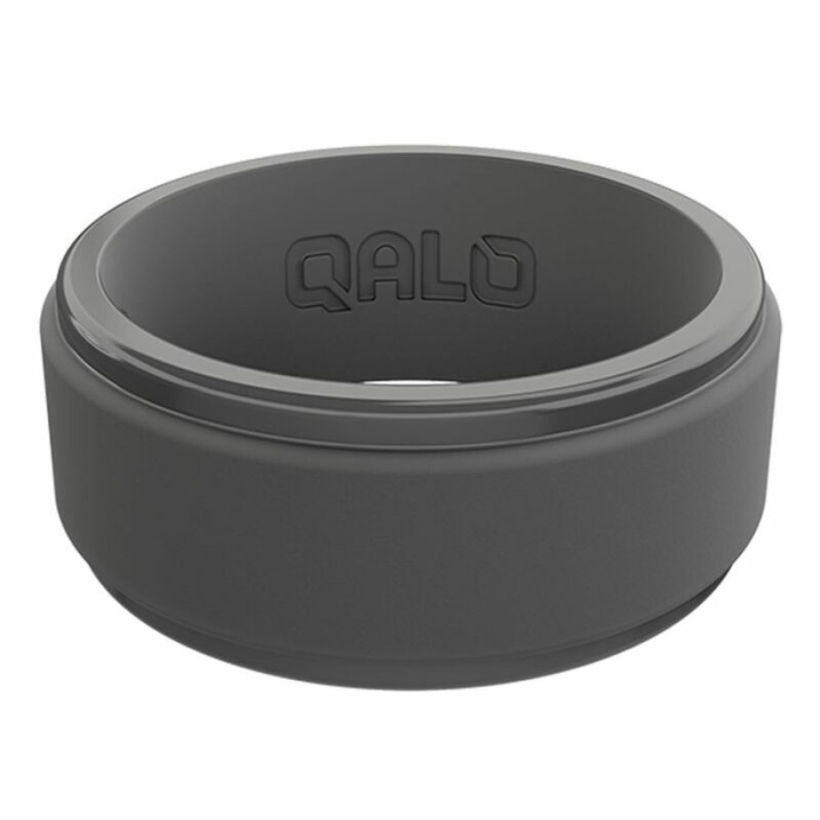 Men'S Accessories * | Qalo Men'S Step Edge Polished Silicone Ring, Size 09