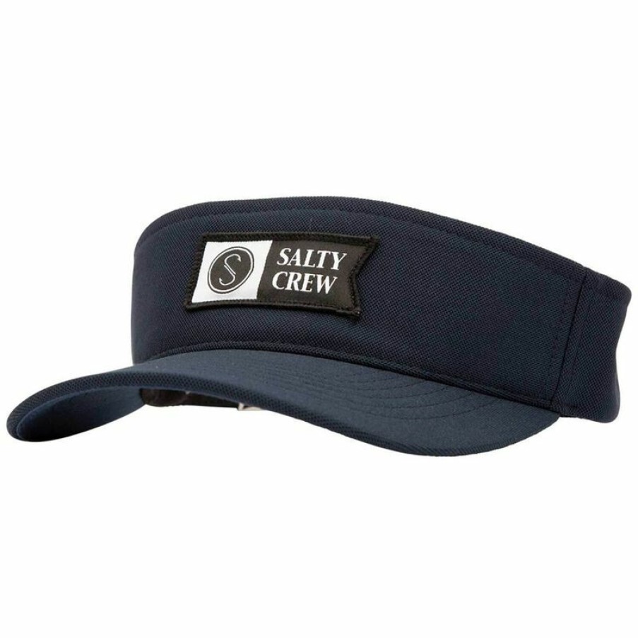 Men'S Accessories * | Salty Crew Alpha Patched Visor Navy