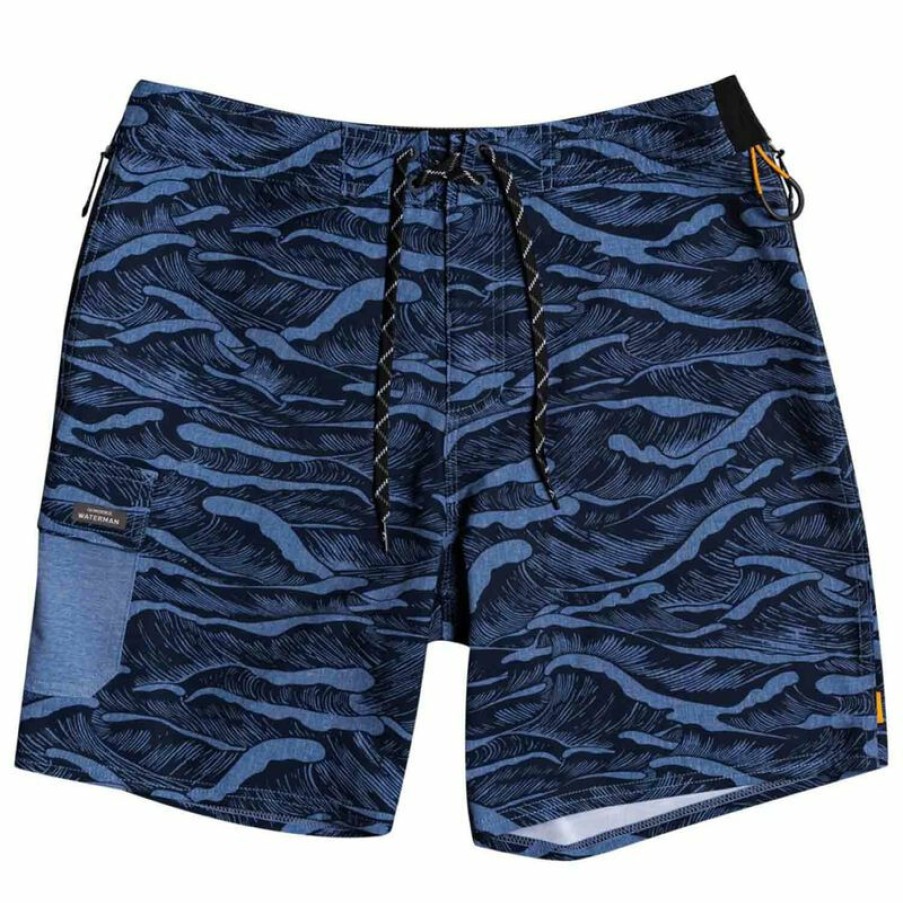 Men'S Swimwear * | Quiksilver Waterman Men'S Paddler Board Shorts Ensign Blue