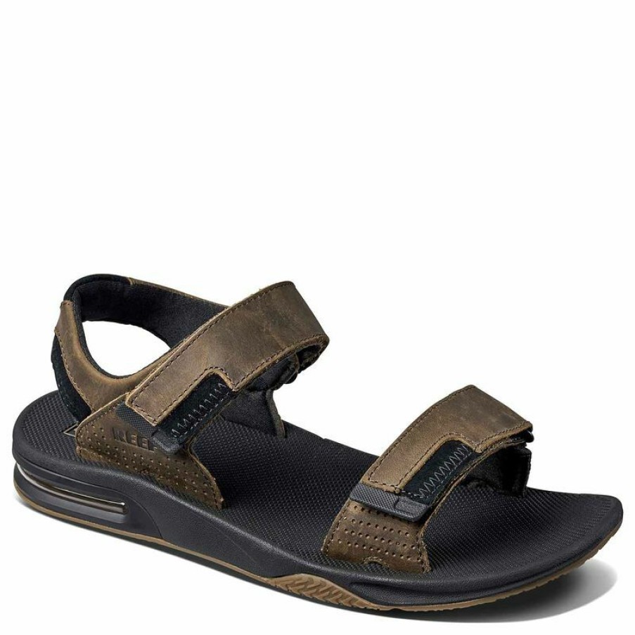 Men'S Shoes * | Reef Men'S Fanning Baja Le Sandals Black/Brown