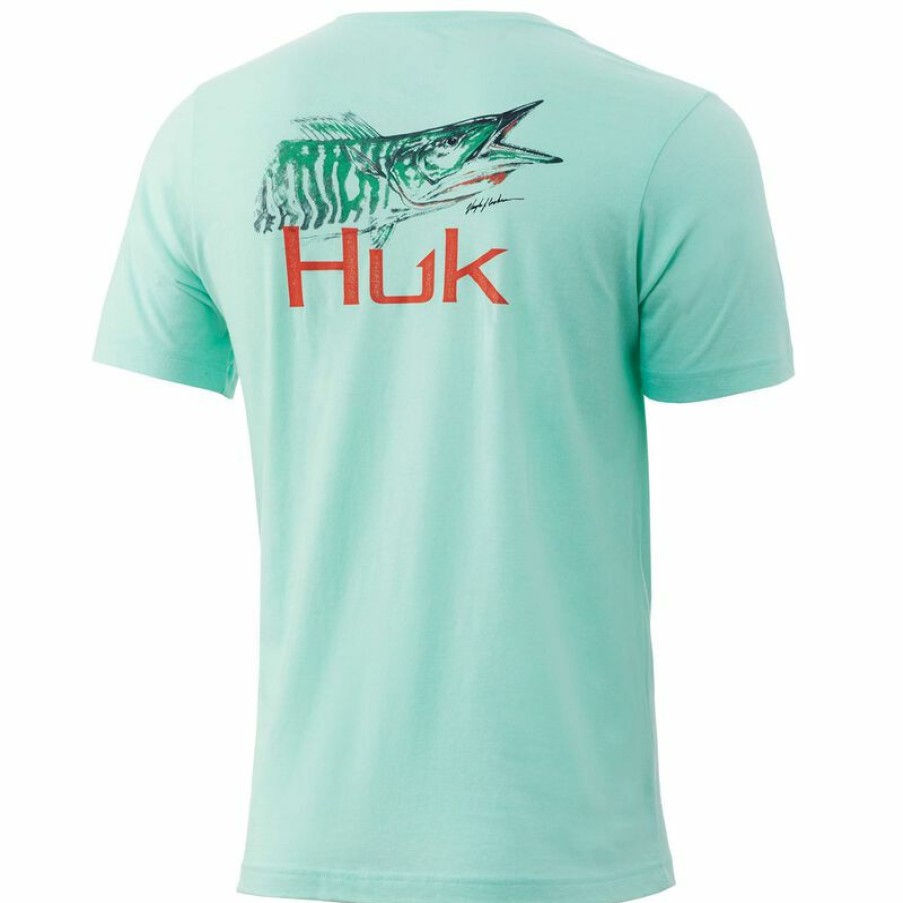 Men'S Shirts * | Huk Men'S Vc Wahoo Shirt Beach_Glass