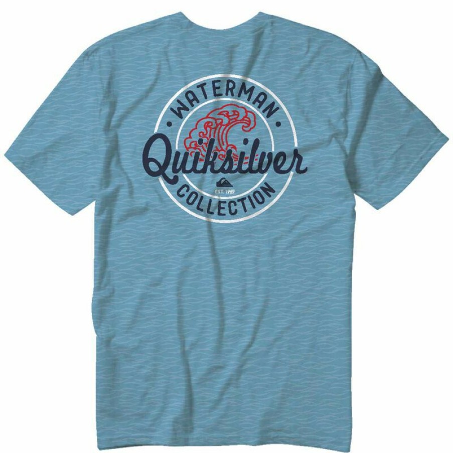 Men'S Shirts * | Quiksilver Waterman Men'S Straight Up And Away Shirt Dusk Blue Heather