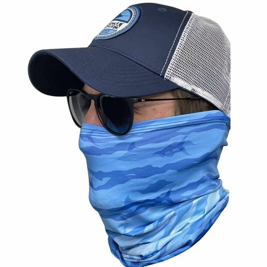 Men'S Accessories * | Hook & Tackle Marlin Waters Neck Gaiter Sky Blue