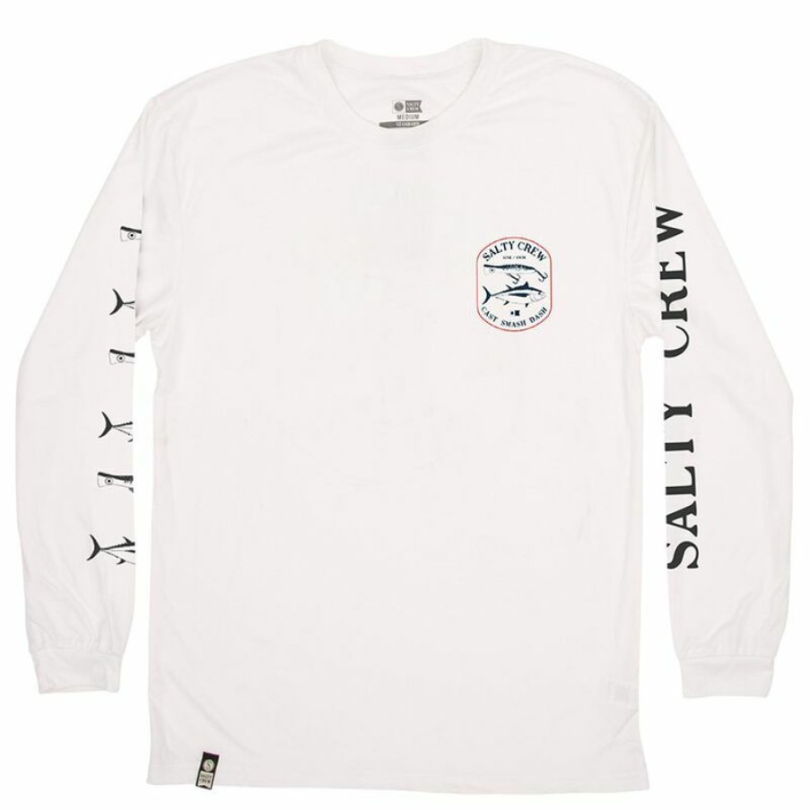 Men'S Swimwear * | Salty Crew Men'S Surface Rash Guard White