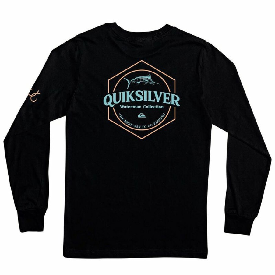 Men'S Shirts * | Quiksilver Waterman Men'S Chum Time Shirt Black