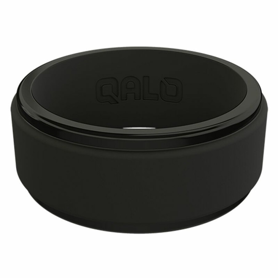 Men'S Accessories * | Qalo Men'S Step Edge Polished Silicone Ring, Size 09