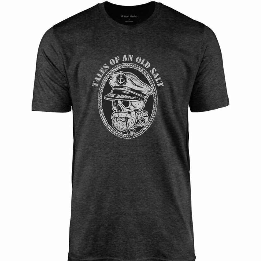 Men'S Shirts * | West Marine Men'S Tales Of An Old Salt Shirt Charcoal Heather