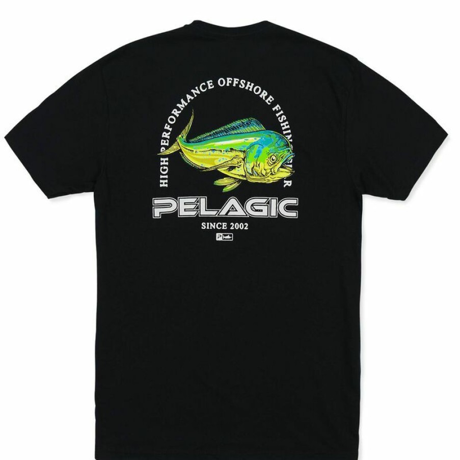 Men'S Shirts * | Pelagic Men'S Flying Dorado Premium Shirt Black