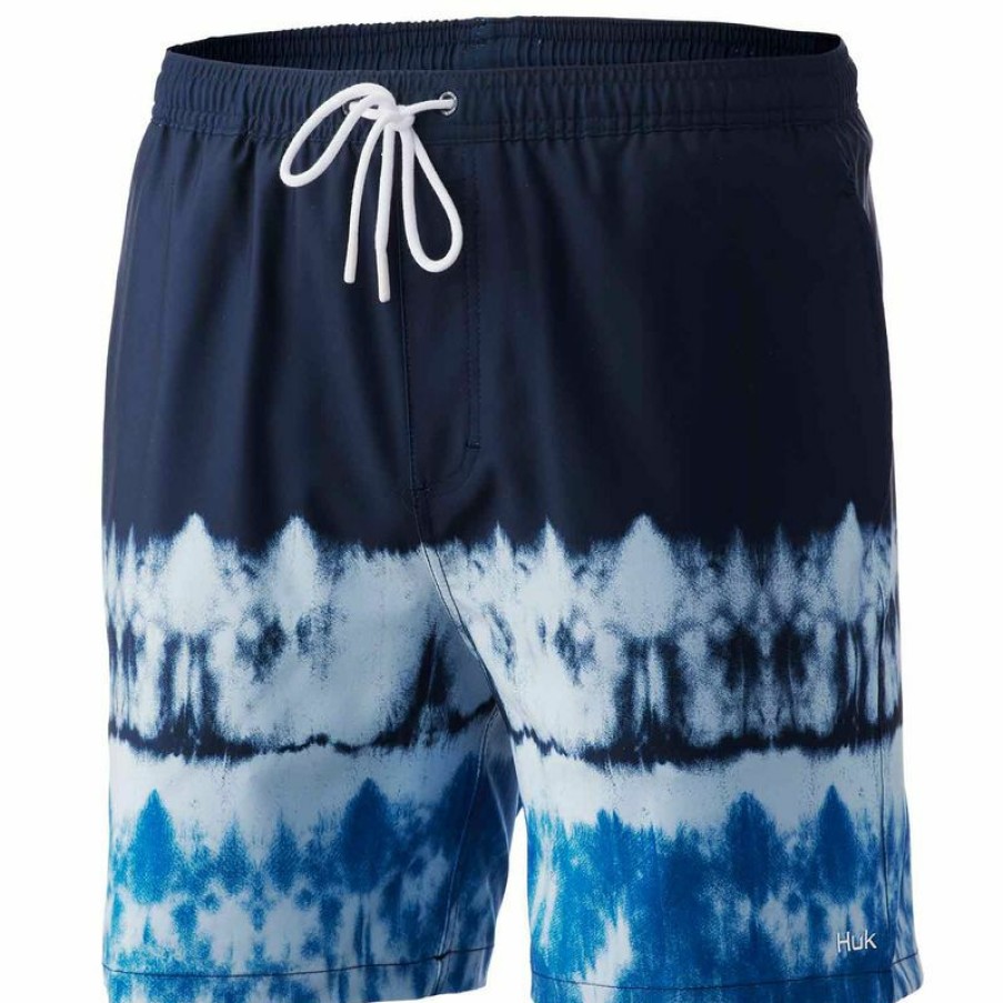 Men'S Swimwear * | Huk Men'S Pursuit Salt Dye Swim Trunks