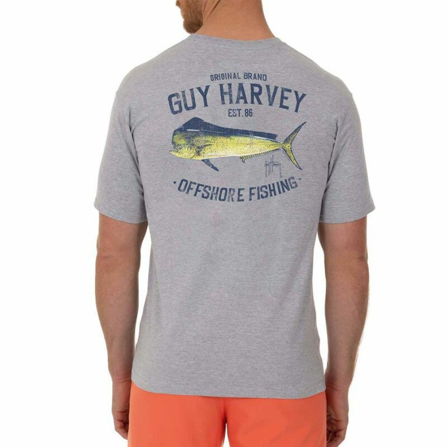 Men'S Shirts * | Guy Harvey Men'S Offshore Fishing Shirt Sport Grey Heather