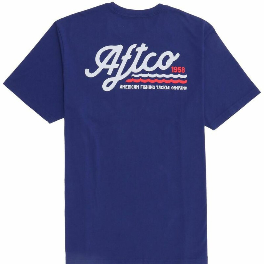 Men'S Shirts * | Aftco Men'S Sonic Shirt Storm Blue