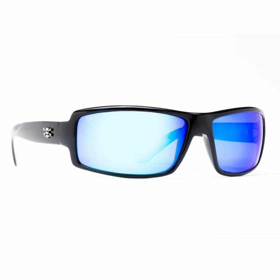 Men'S Accessories * | Calcutta Men'S New Wave Sunglasses Shiny Black/Blue Mirror