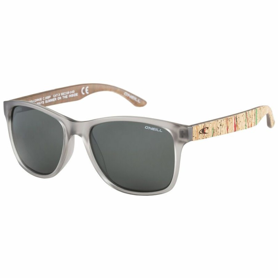 Men'S Accessories * | O'Neill Corkie Polarized Sunglasses Matte Gray Crystal Frame/Solid Green Lens