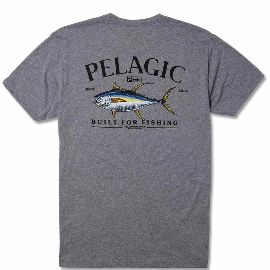 Men'S Shirts * | Pelagic Men'S Yellowfin Tuna Shirt Gray