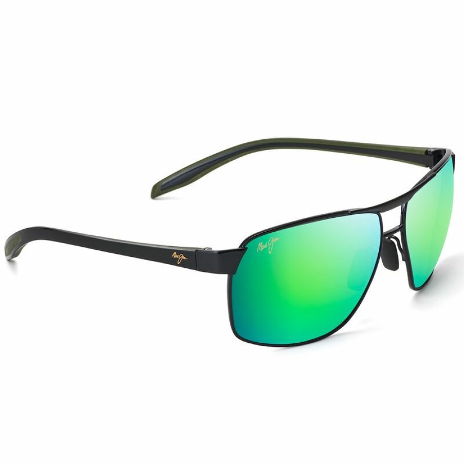 Men'S Accessories * | Maui Jim The Bird Polarized Sunglasses Black Frame/Mauigreen Lens