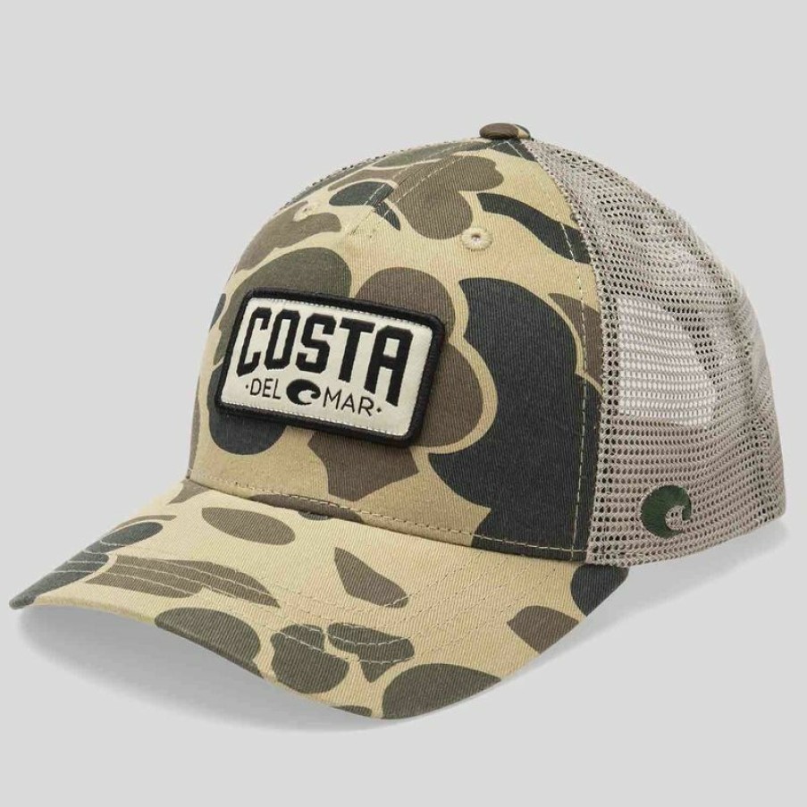 Men'S Accessories * | Costa Men'S Duck Camo Baseball Cap Tan