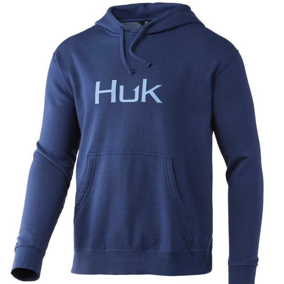 Men'S Sweaters & Sweatshirts * | Men'S Huk Logo Hoodie Sargasso Sea