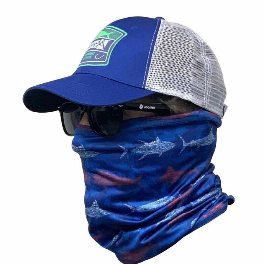 Men'S Accessories * | Hook & Tackle Fish & Stripes Gaiter Blue