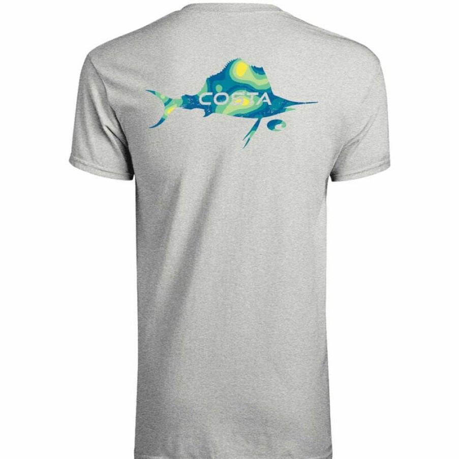 Men'S Shirts * | Costa Men'S Radar Sailfish Shirt Grey_Heather