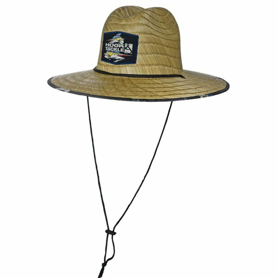 Men'S Accessories * | Hook & Tackle Marlin Lifeguard Straw Fishing Hat Natural