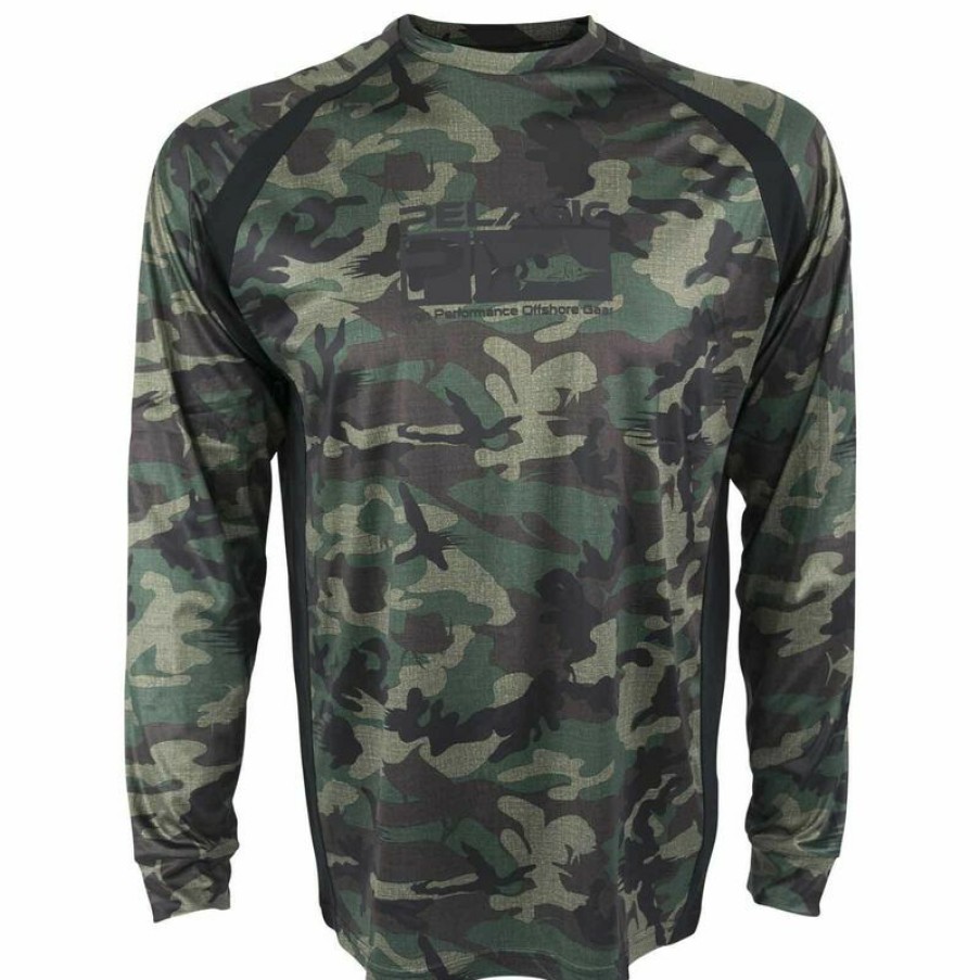 Men'S Shirts * | Pelagic Men'S Vaportek Tech Shirt Fish Camo