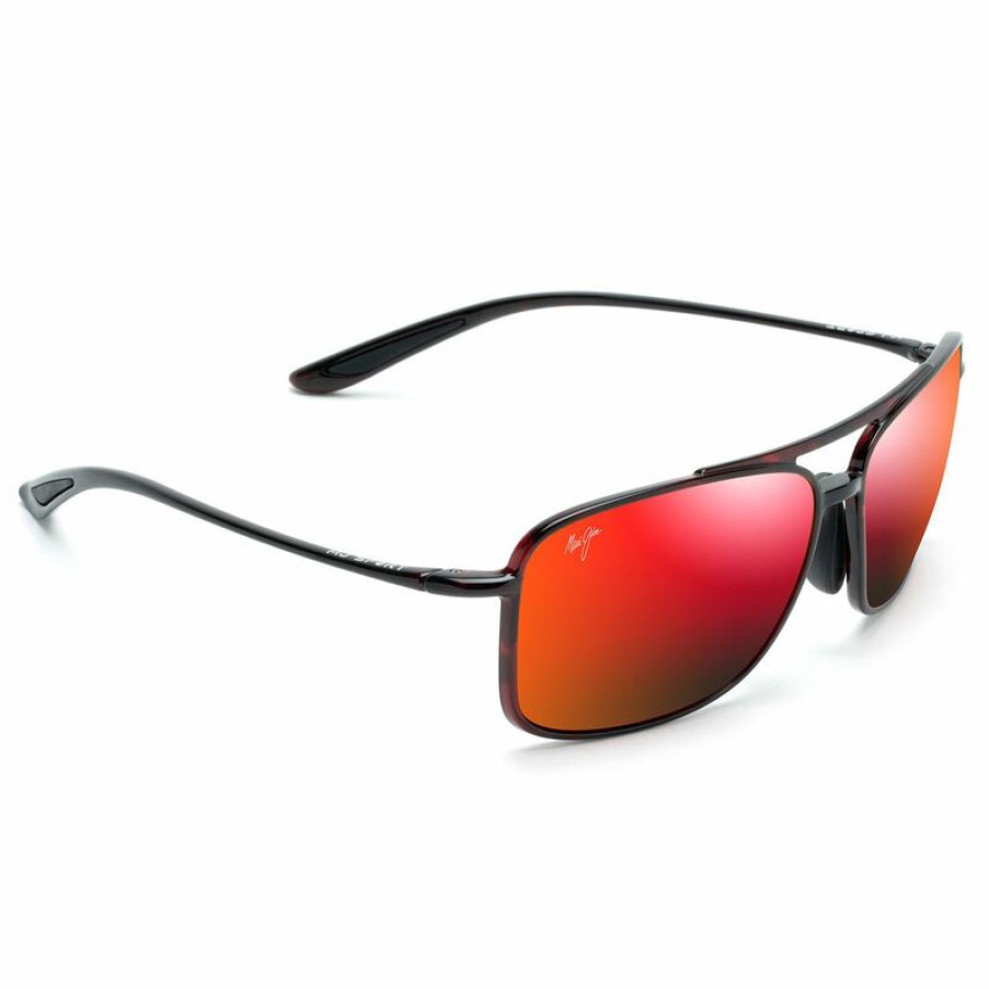 Men'S Accessories * | Maui Jim Kaupo Gap Polarized Sunglasses Red/Black Tortoise Frame/Hawaii Lava Lens