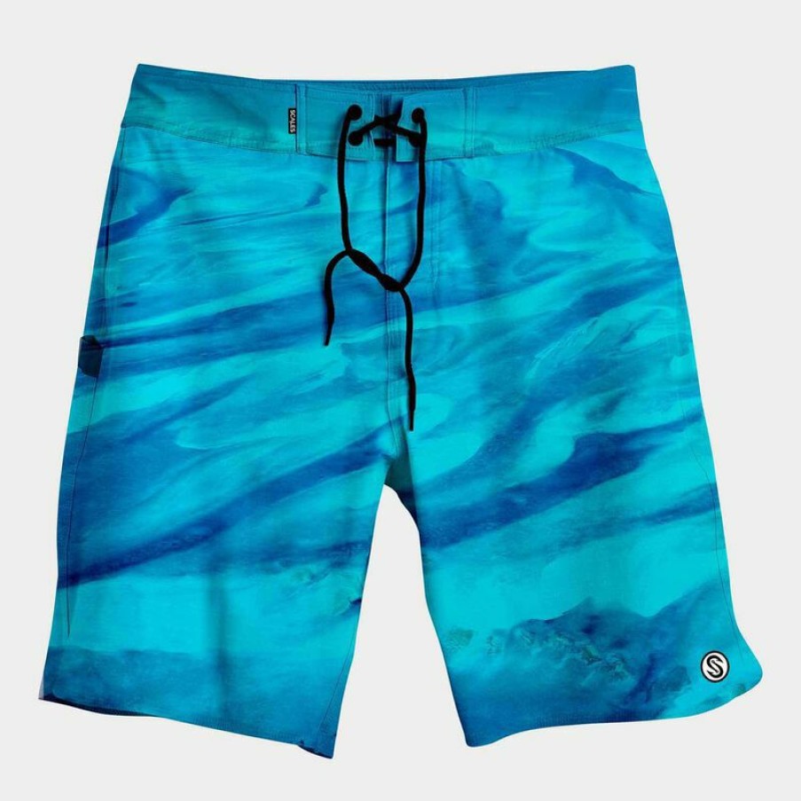 Men'S Swimwear * | Scales Men'S First Mates Board Shorts Bahamas Current