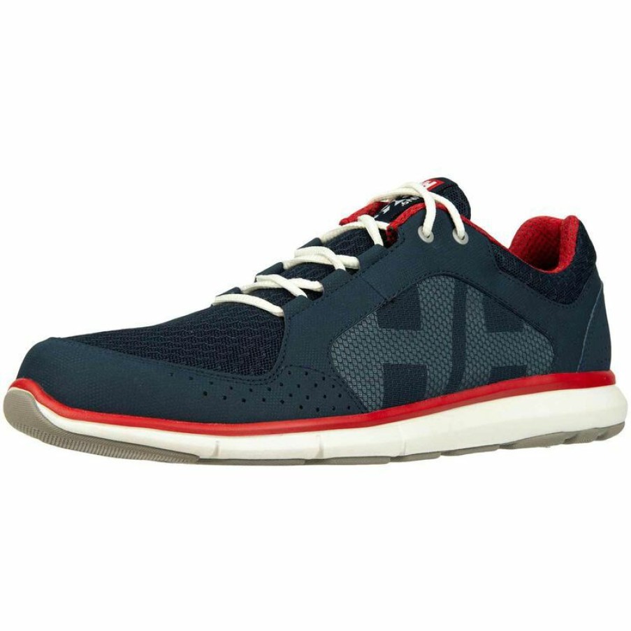 Men'S Shoes * | Helly Hansen Men'S Ahiga V4 Hydropower Shoes Navy/Flag Red/Off White